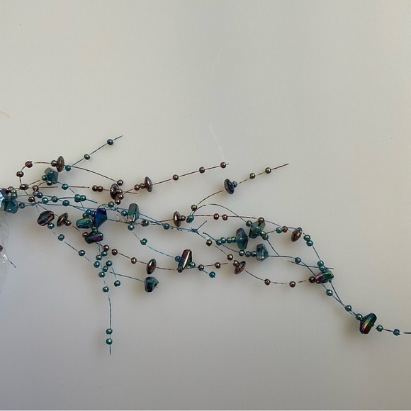 SULLIVANS IRIDESCENT BEADED GARLAND TURQIOUS AND PURPLE ORNAMENTS - Picture 5 of 16